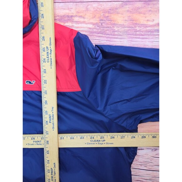 Vineyard Vines Mens XXL Red & Blue Hooded Windbreaker Jacket - Picture 9 of 9